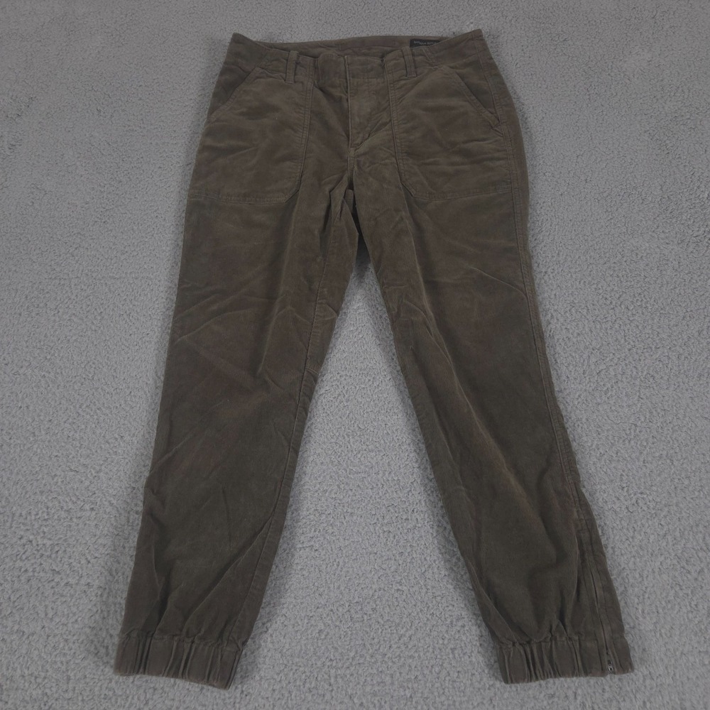 Banana Republic Pants Womens 10 Gray Utility‎ Tapered Corduroy Ankle Zip Casual